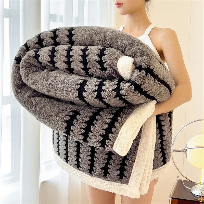 Plush Soft Fleece Blanket for Bed and Sofa