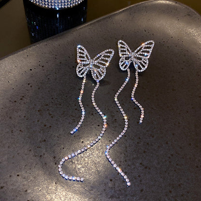 Beautiful Floral Drop Chain Earrings