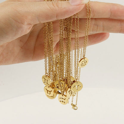 Eco Friendly Zodiac Pendant Stainless Steel Necklace