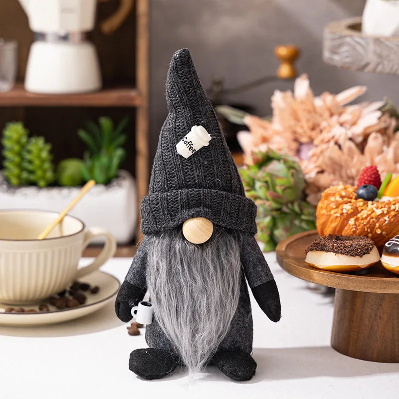Cozy Nordic Coffee Gnome Figurines - Home Decor
