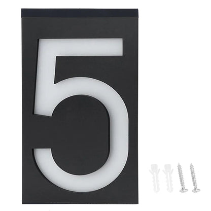 Outdoor Solar Powered House Number Lamp