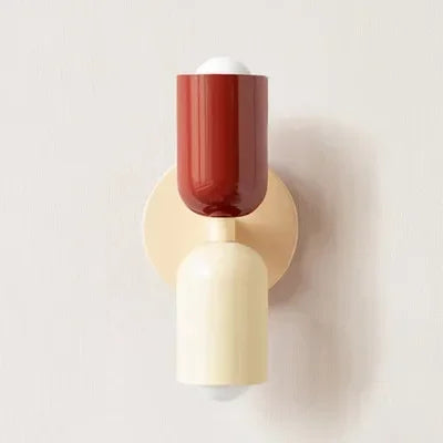 Simple LED Wall Light Cream Double Header Lamp