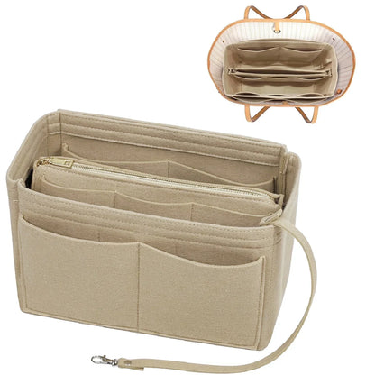 Premium Handbag Organizer Insert with Zipper Pockets