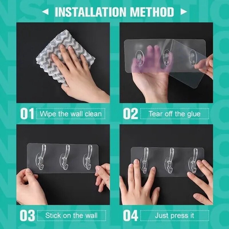 Clear Acrylic Easy Wall Hooks