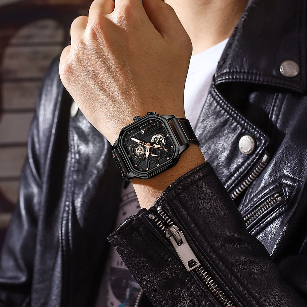 Stylish Wavefront Waterproof Square Watch