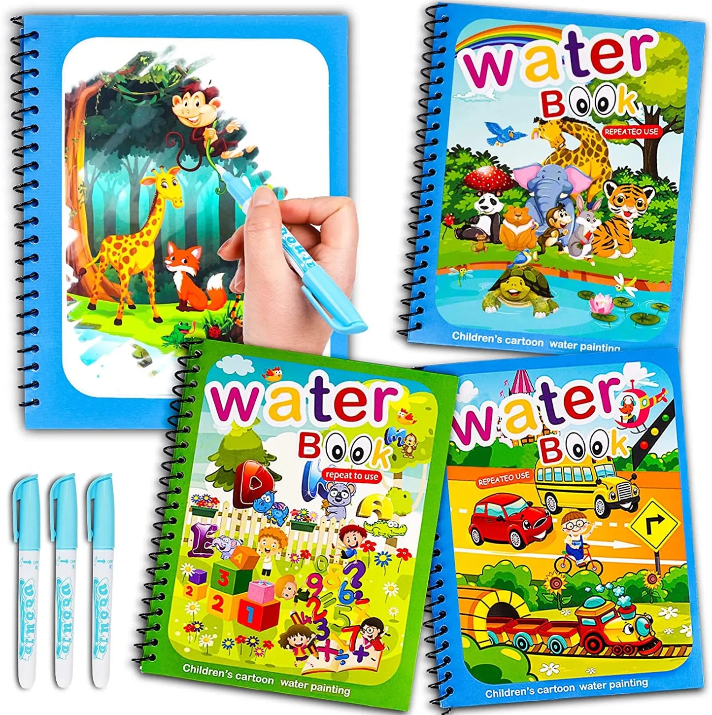 Colorful Kids Water Paint Book Set