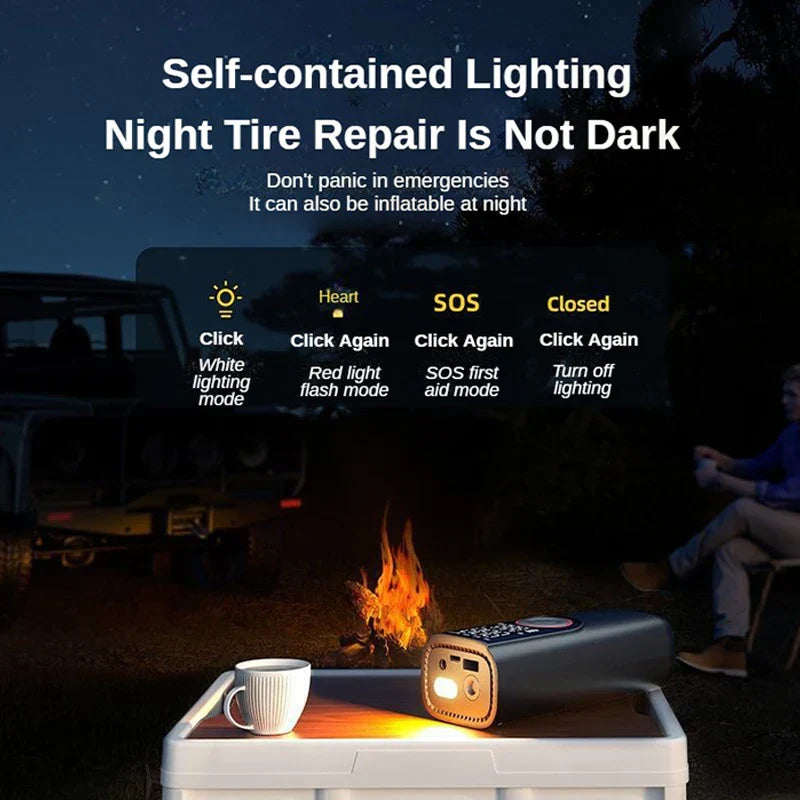 Portable Air Compressor Pump 150PSI with LED Light