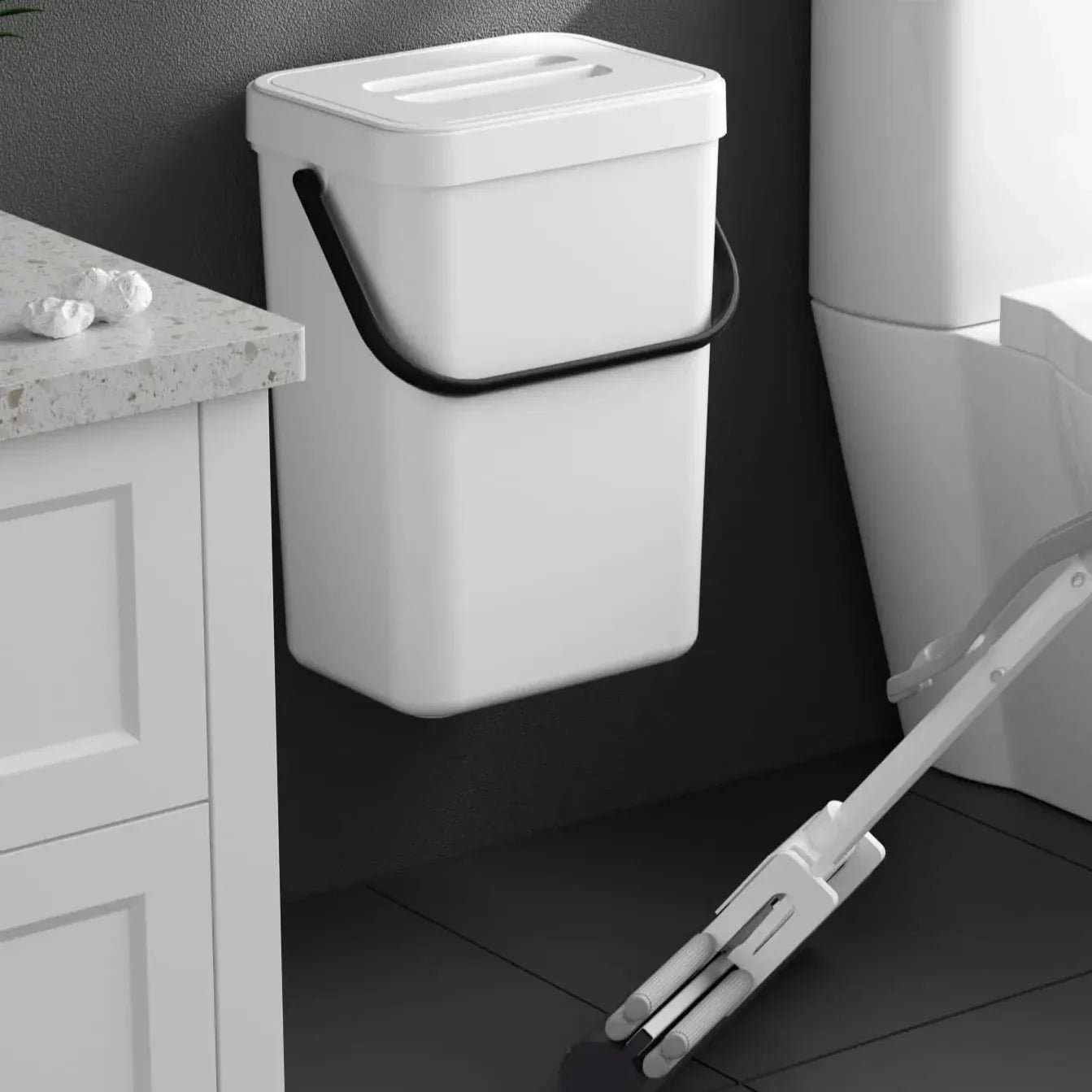 Space Saving Wall Mount Mini Bin with Lid