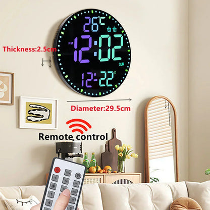 Digital LED Wall Clock with Calendar and WiFi
