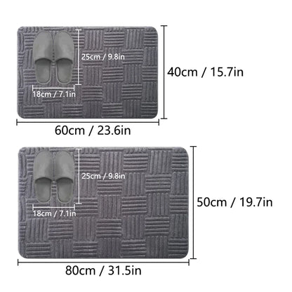 Soft Aqua Striped Bath Mat Non Slip Absorbent - Befez