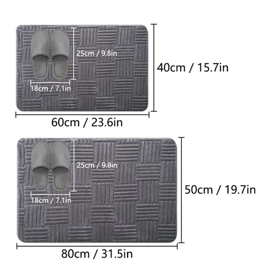 Soft Aqua Striped Bath Mat Non Slip Absorbent - Befez