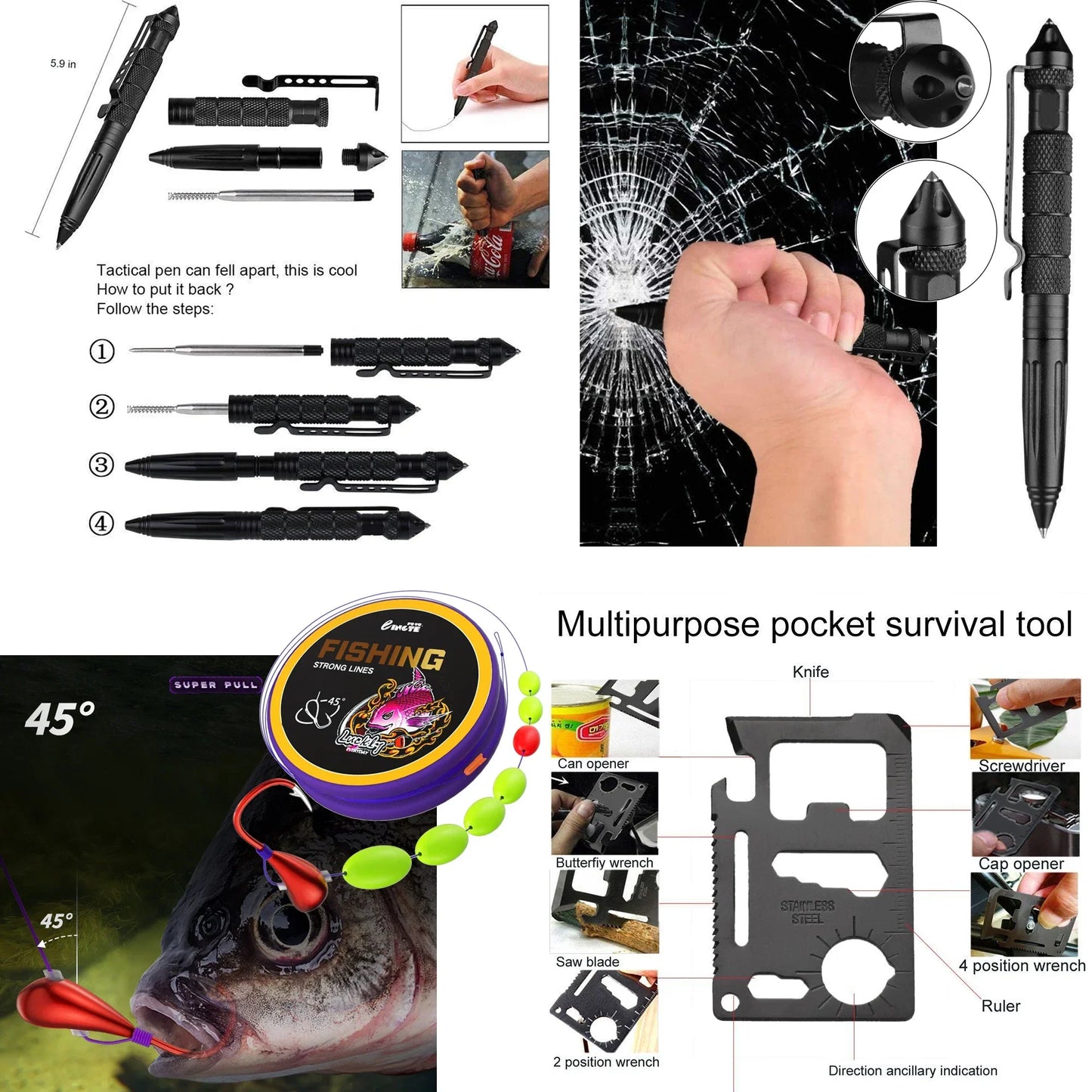 Ultimate 24-Piece Outdoor Survival Emergency Kit