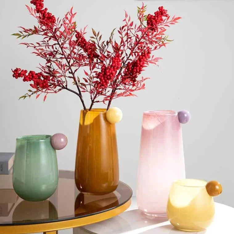 Round Clear Decorative Vase