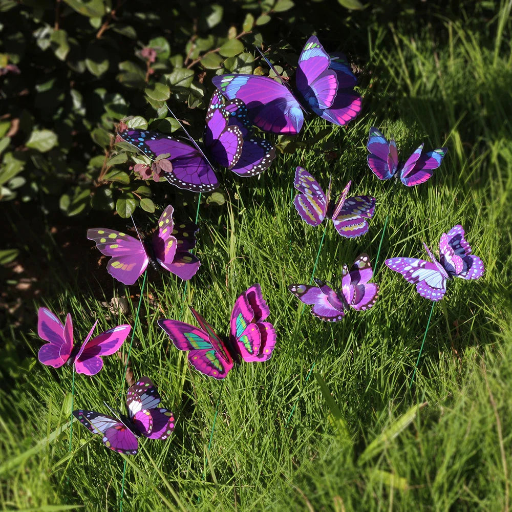 Vibrant Outdoor Butterfly Yard Stakes Set of 10 - Befez
