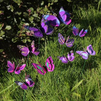 Vibrant Outdoor Butterfly Yard Stakes Set of 10 - Befez