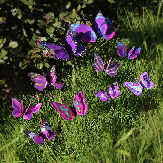 Vibrant Outdoor Butterfly Yard Stakes Set of 10 - Befez