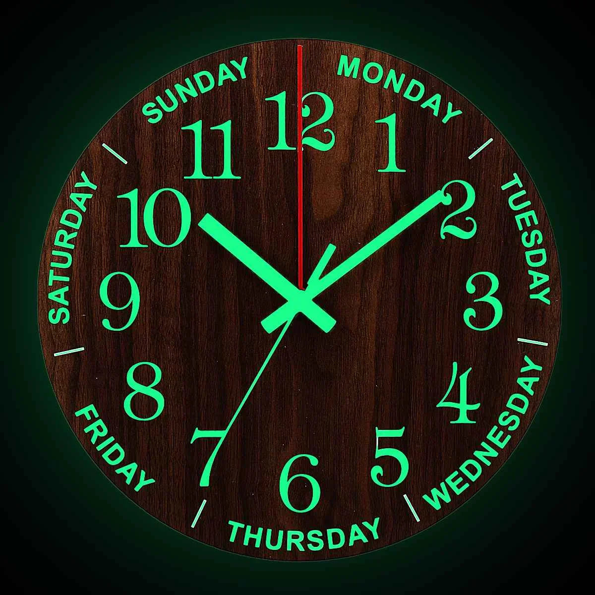 Modern Wooden Nightlight Wall Clock - Befez