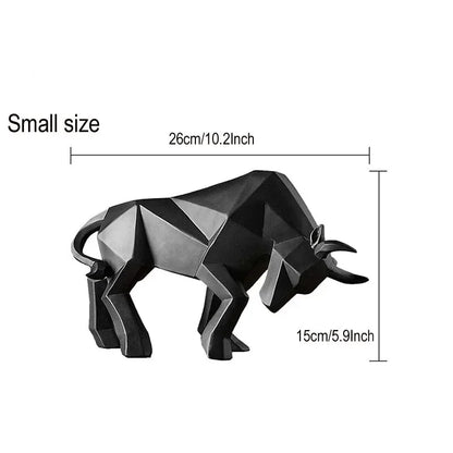 Stylish Bull Figurine Modern Resin Decor 35cm