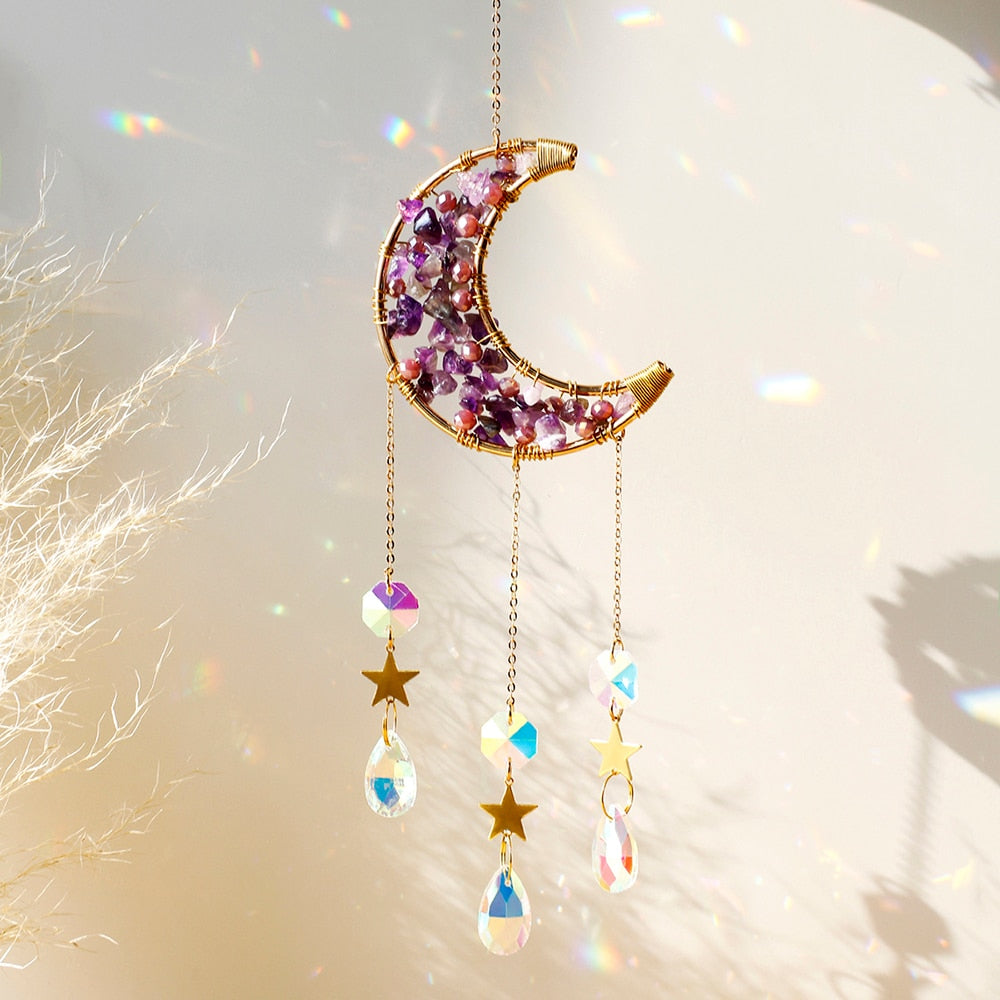 Sparkling Glass Moon Wall Decoration