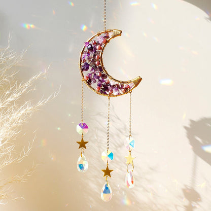 Sparkling Glass Moon Wall Decoration