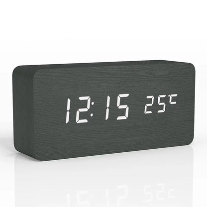 Rustic Wooden LED Desk Clock - Befez