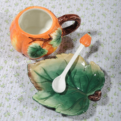 Colorful Fall Pumpkin Coffee Mug Set