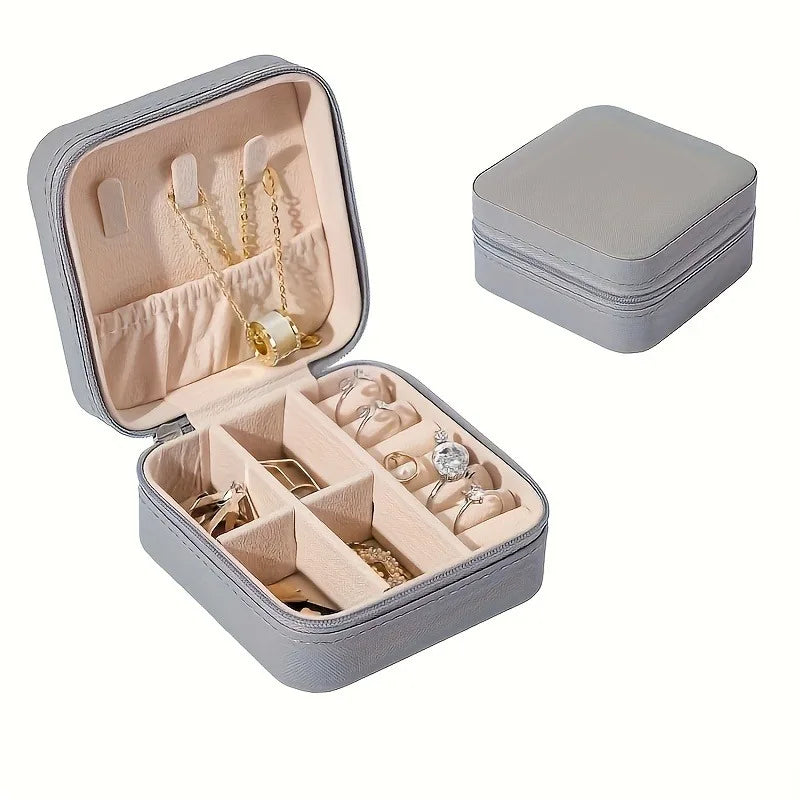 Portable Jewelry Travel Box PU Leather Case