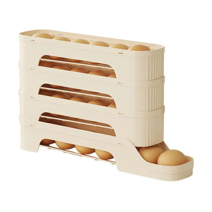 Clear 4-Tier Rolling Egg Storage Container