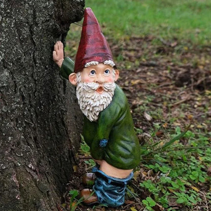 Fun Garden Gnome Statue with White Beard
