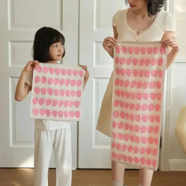 Soft Pink Cotton Bath Towel Set