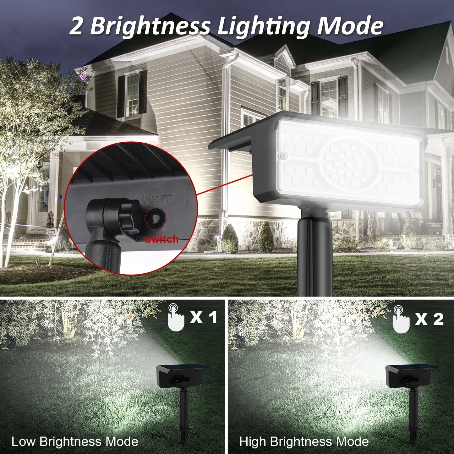 Bright Solar Powered LED Outdoor Spotlight
