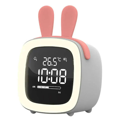 Colorful Bunny LED Clock with Nightlight for Kids Bedrooms