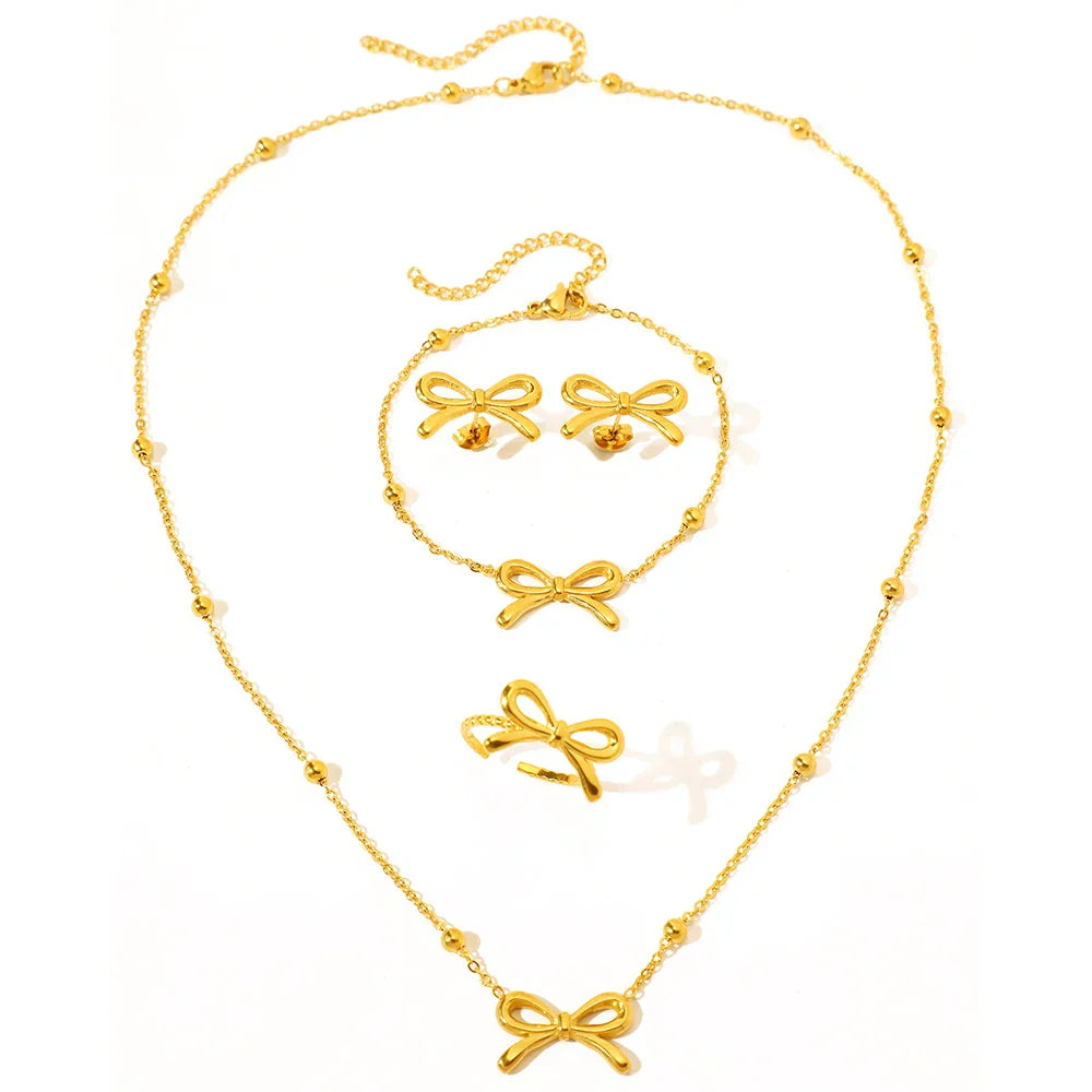 Delicate Bow Crystal Jewelry Set - Befez