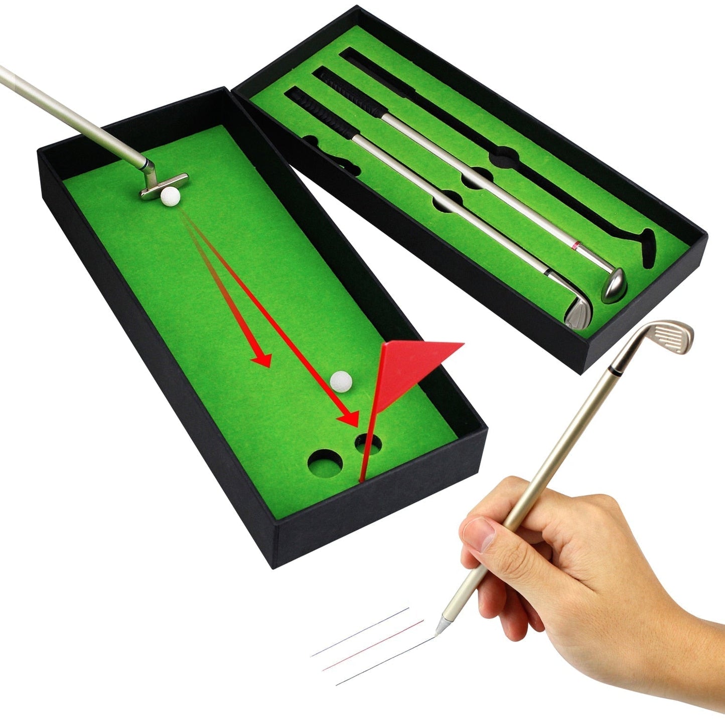 Compact Golf-Themed Pen Gift Set