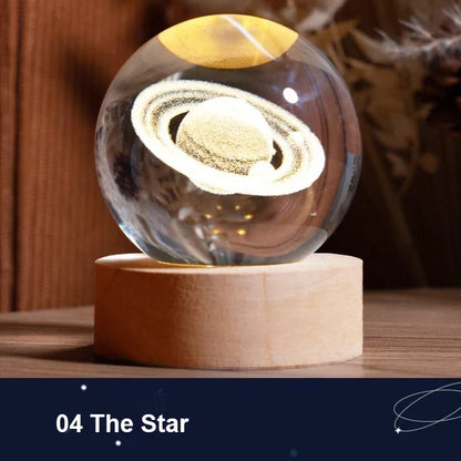 Colorful Galaxy Night Lamp | LED Crystal Ball with Starry Design