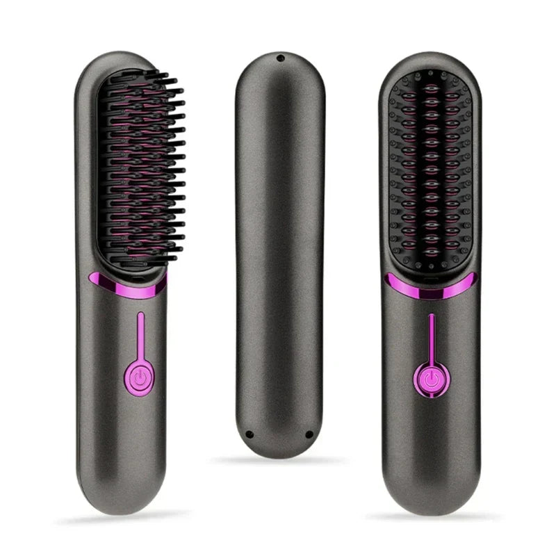 Ceramic Wireless Rechargeable Hair Straightening Brush