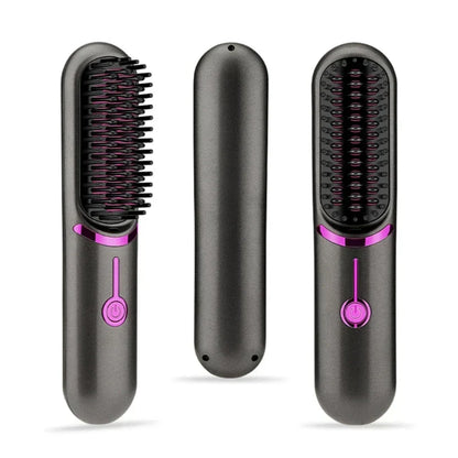 Ceramic Wireless Rechargeable Hair Straightening Brush