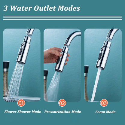 Water Saving 3-Mode Faucet Adapter