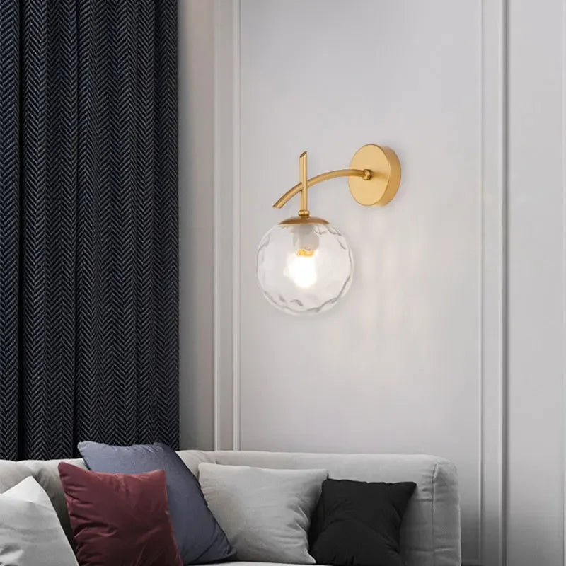 Elegant Gold Glass Wall Light Fixture - Befez
