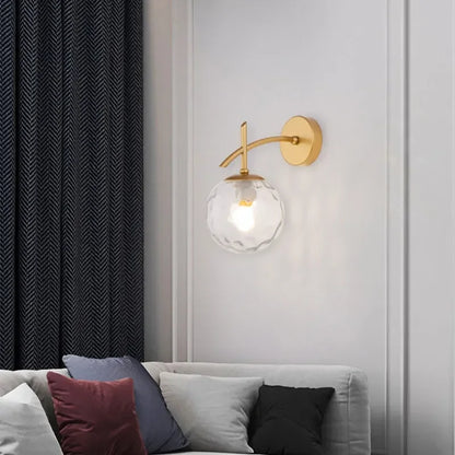 Elegant Gold Glass Wall Light Fixture - Befez