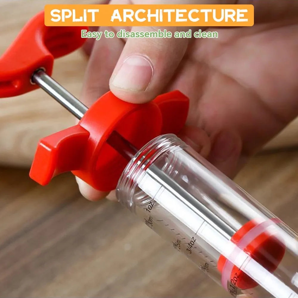 Easy BBQ Meat Injector with Stainless Steel Tips