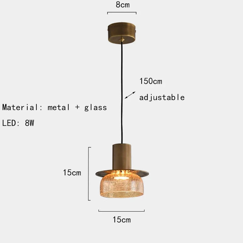 Unique Crackled Glass Pendant Light Fixture