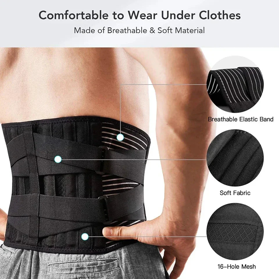 Comfortable Back Brace with Flexible Lumbar Support Belt - Befez