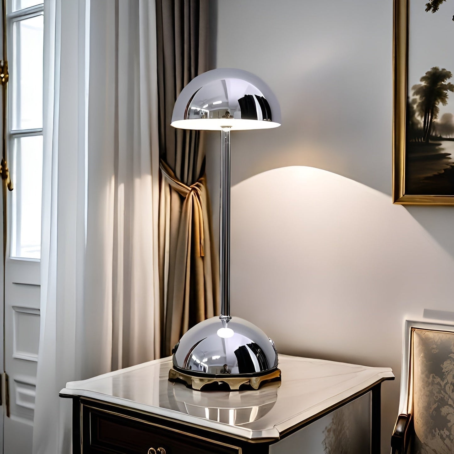 Bright LED Mushroom Table Lamp with Touch Dimmer