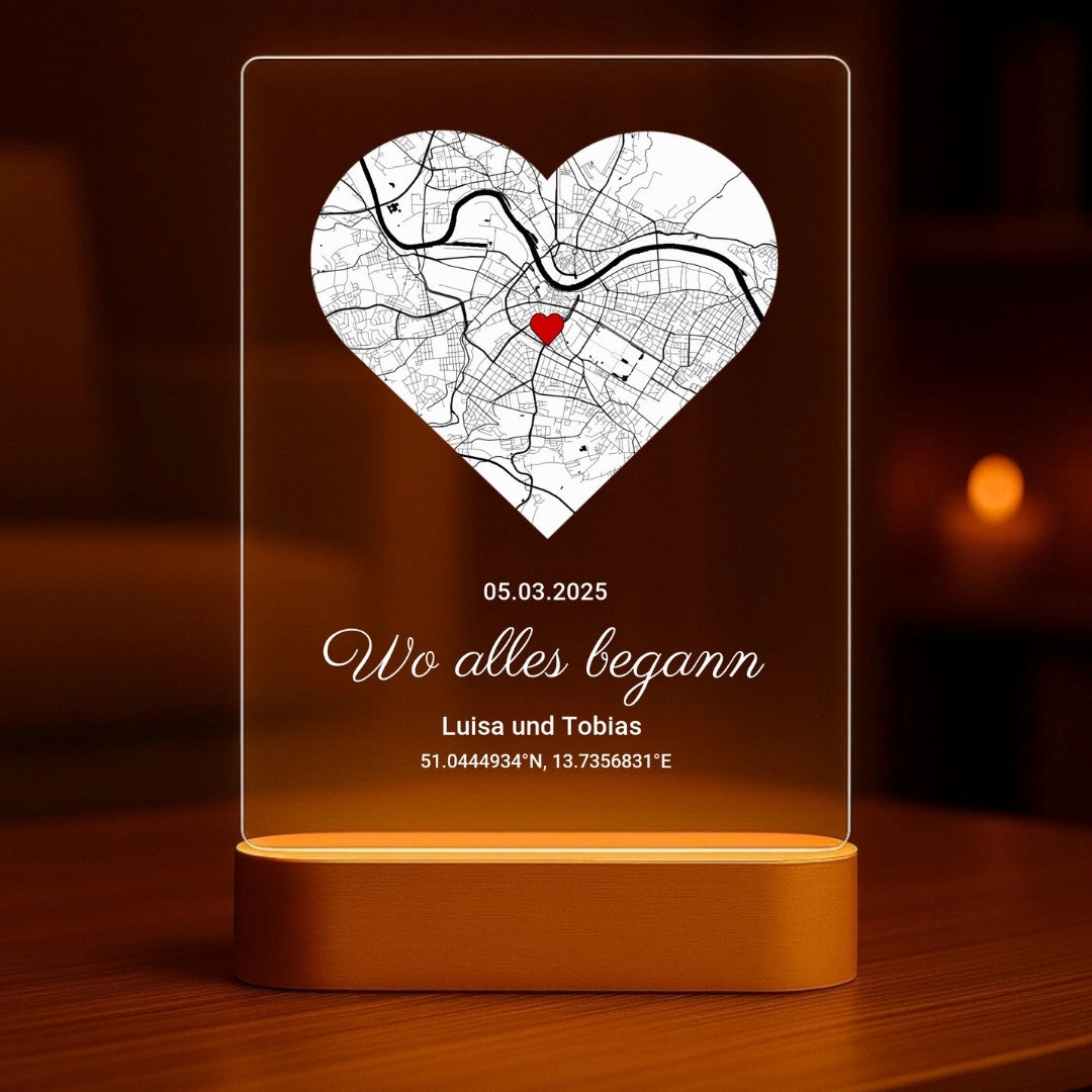 Customizable LED Night Lamp with Wooden Stand - Befez
