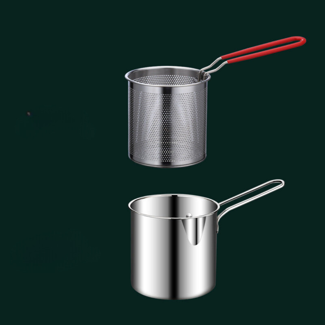 Space Saving Electric Deep Fryer Set with Oil Control