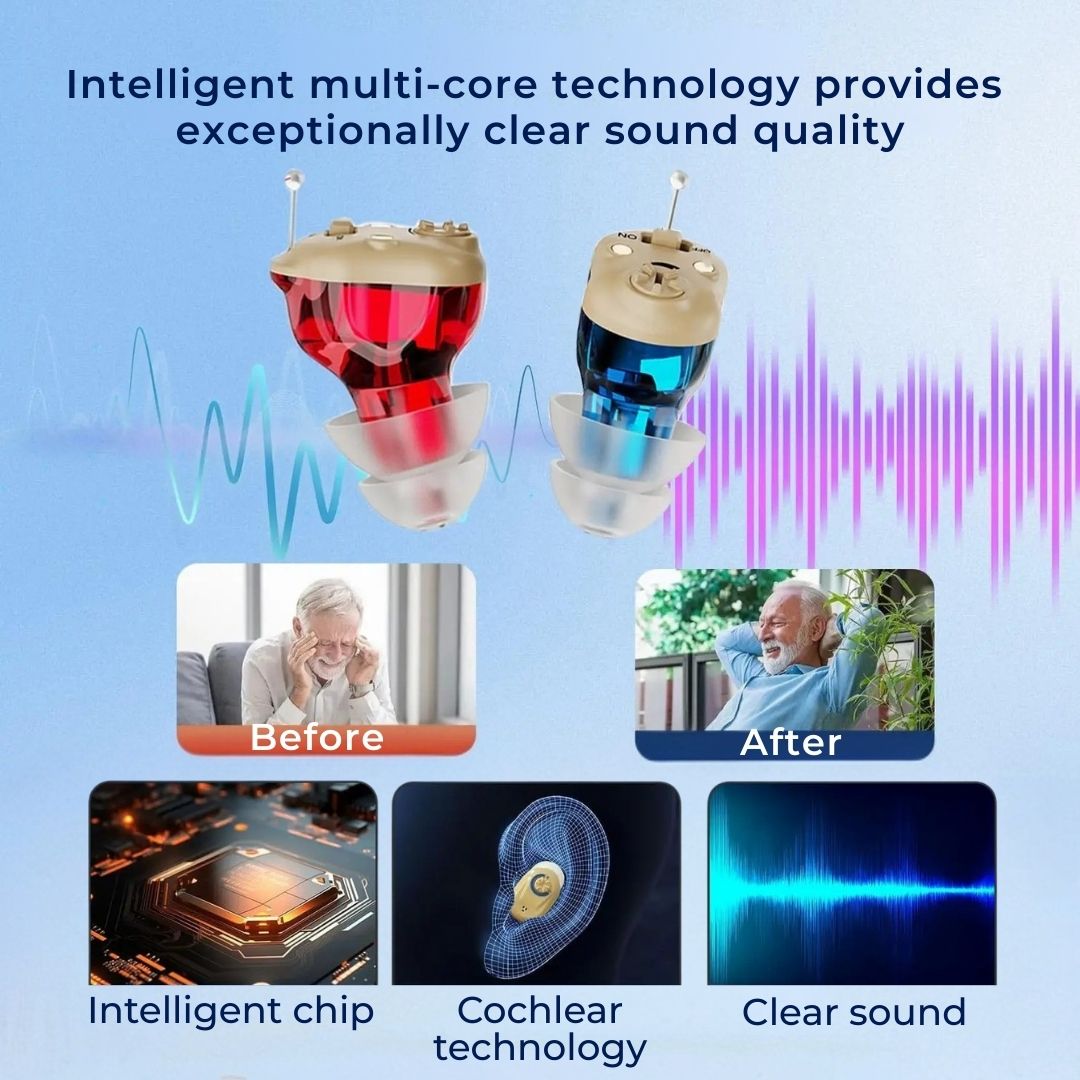 Compact Rechargeable Hearing Aids Pair