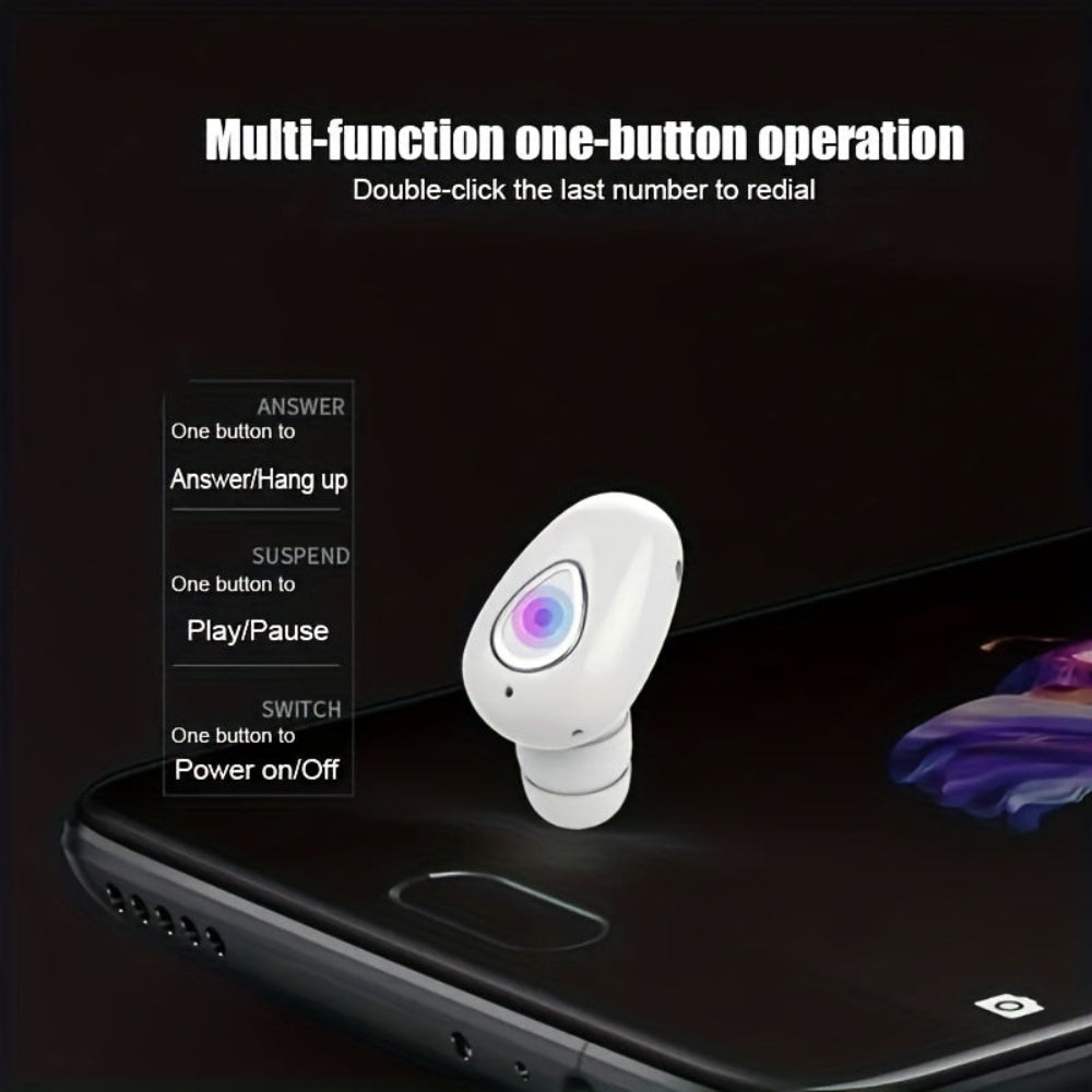 Compact Bluetooth Single Earbud Wireless Headphone