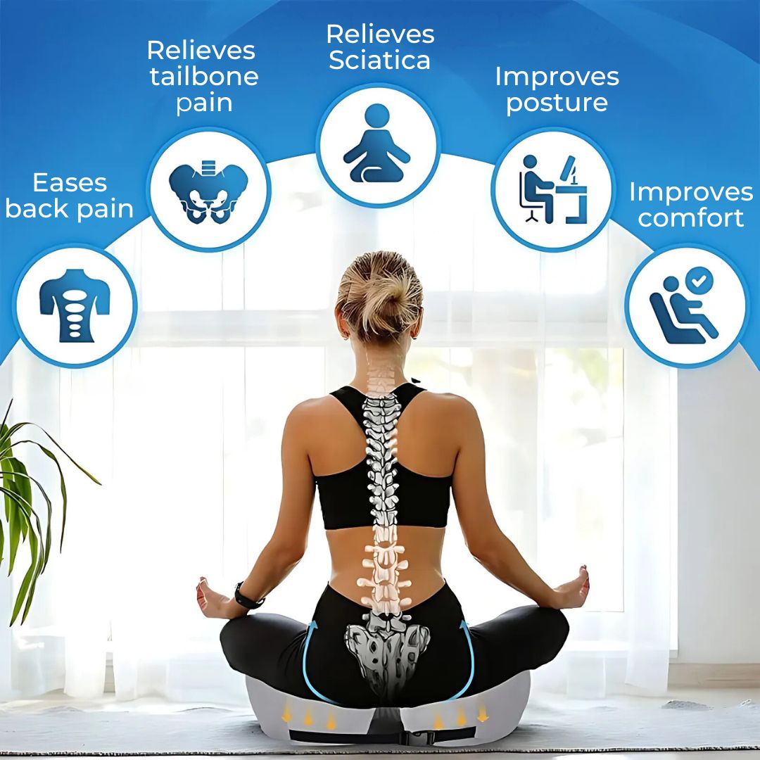 Comfortable Memory Foam Seat Cushion for Back Pain Relief