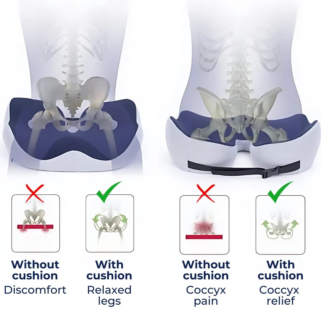 Comfortable Memory Foam Seat Cushion for Back Pain Relief